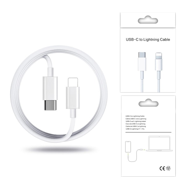 För Iphone 20W Laddare Apple 11/12/13 Usb-c Till Lightning Strömadapter 1m Datakabel Eu Kontakt