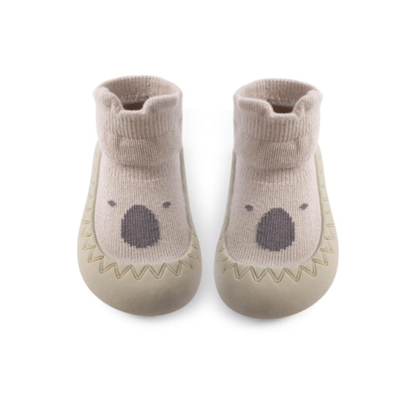 Baby Toddler Barfota Golvstrumpor Anti Slip-on inomhus bomull Khaki 20