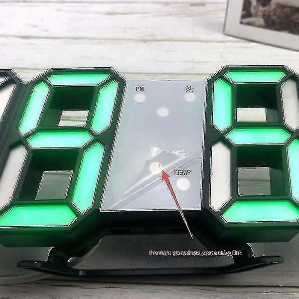 Digital Väckarklocka Modern Design 3d Led Hängande Väggklocka