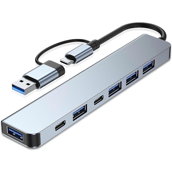 Aluminium 7 i 1 USB-hubb