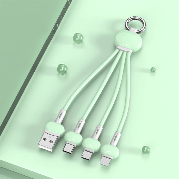 3 i 1 USB kabel, bärbar snabbladdningskabel Wit