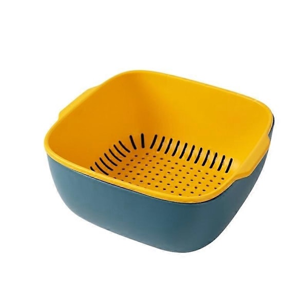 Fyrkantigt Durkslag Medium Modell Atenblå 24,5 x 23 x 10,5 cm