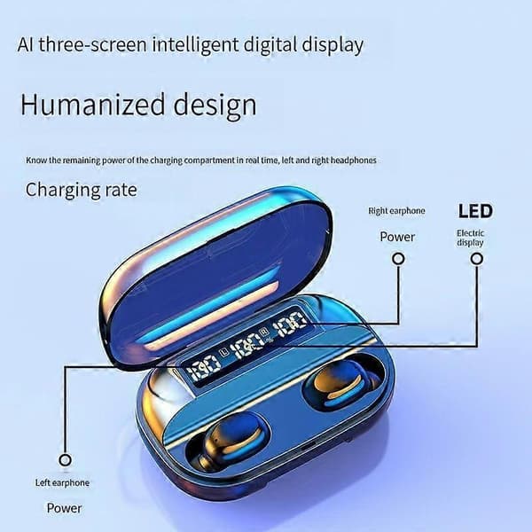 Smarta trådlösa bluetooth headset 5.0 binaurala in-ear T3 superlång standby bluetooth headset