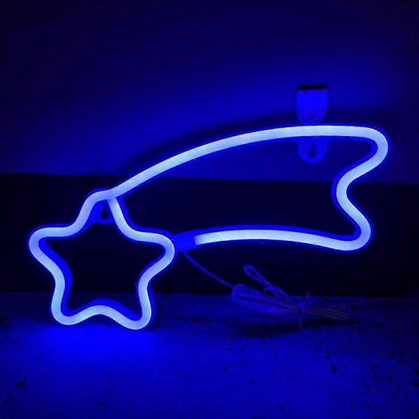 Neonskyltar för Väggdekor, LED Neonljus för Sovrum, USB eller Batteridriven Meteor, Tonårspojkar, Spelrum, Bar, Födelsedag, Cool Dekor Estetisk Gåva
