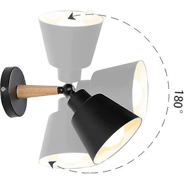 2-pack Industriell Vintage Vägglampa Taklampa E27 Metall Dimbar Inomhus (Vit)