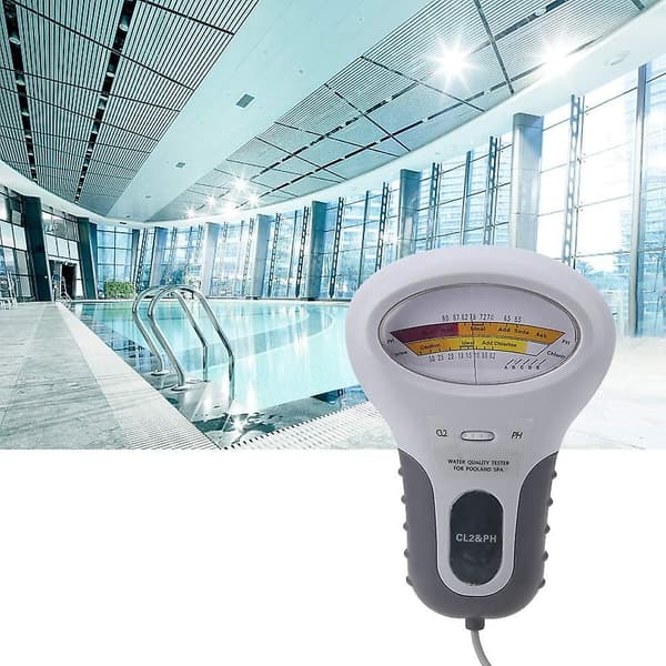 Multifunktionell LCD Digital Tester, PC-102B CL2 - pH Klor Tester för Pool, Spa Vattenkvalitetsanalysator med Sond Digital pH Tester