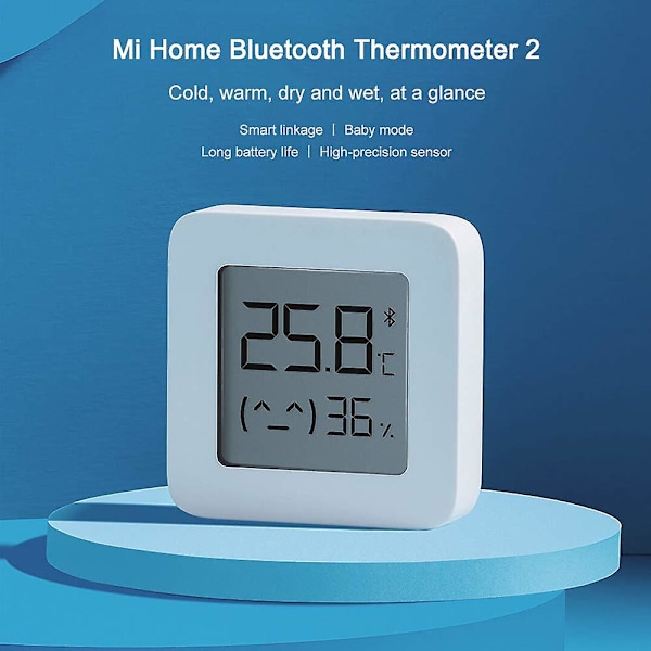 För Xiaomi Mi Hygrometer Digital Termometer Bluetooth Termometer Professionell Hem Inomhus Luftfuktighet och Temperaturmätare för Rumsmätning, 2st