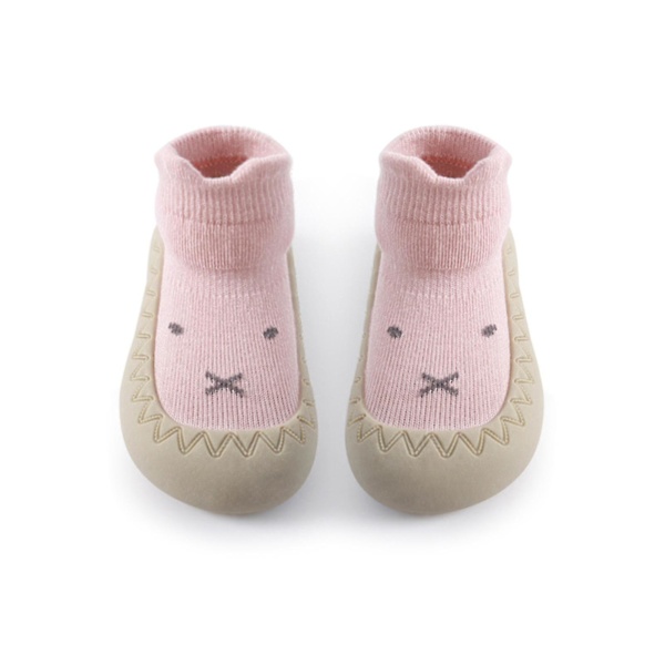 Baby Toddler Barfota Golvstrumpor Anti Slip-on inomhus bomull Pink 25
