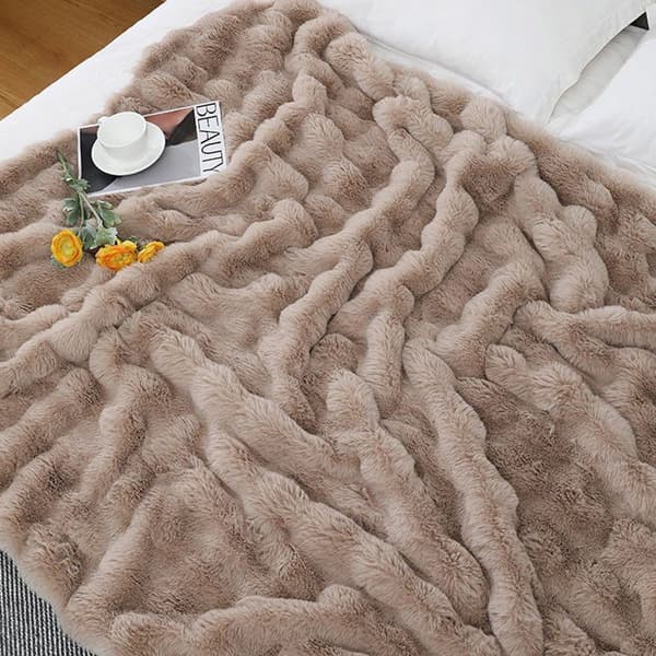 Mysig dubbelsidig filt för säng, soffa, vardagsrum, kamelmönster, 100x160cm