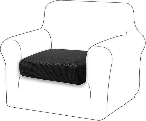 Stretch Överdrag Sittdyna Soffkudde Möbelskydd Överdrag Soffsitsöverdrag För Soffa Enkel Sittdyna Överdrag För Stol (1 Sits, Svart)