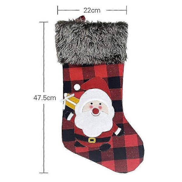 4 st 45 cm Julstrumpor Klassiska Stora Strumpor Jultomte, Snögubbe, Ren Jul Ch