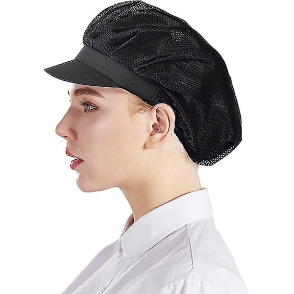 Svart 3-pack Kockmössa Kök Matlagning Kockhatt Matservering Hårnät För Kvinnor One Size