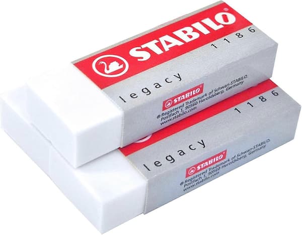 Suddgummi - STABILO Legacy 1186 - 3-pack - Vit