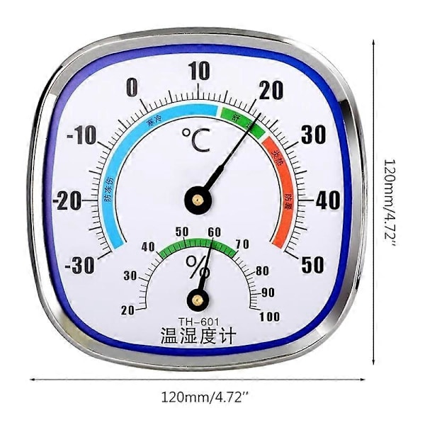 Analog Termometer Hygrometer Temperaturmätare Inomhus Utomhus Fuktighetsmätare R9JF