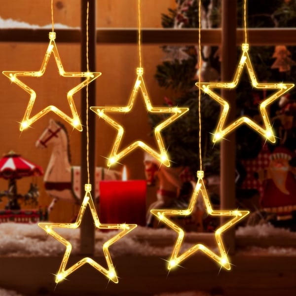 5 stycken julfönsterbelysningsdekorationer Julupplysta S Star