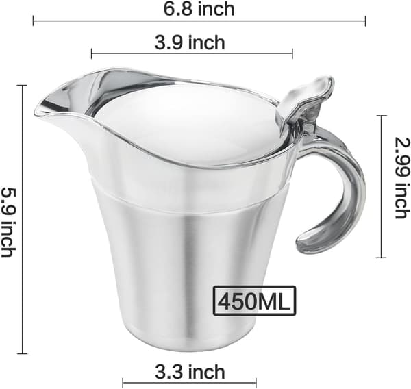 Premium termoskanna i rostfritt stål, såskanna (450 ml)