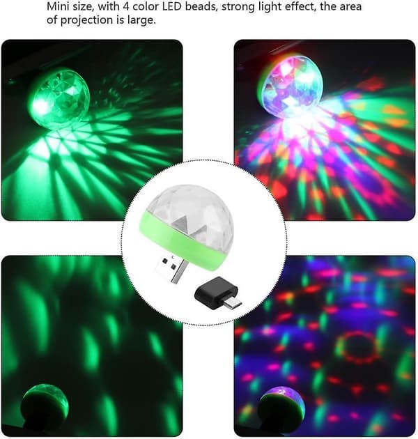USB LED Discolampor, 4W USB-driven Miniprojektor, Superstark LED Scenprojektor (1 st)
