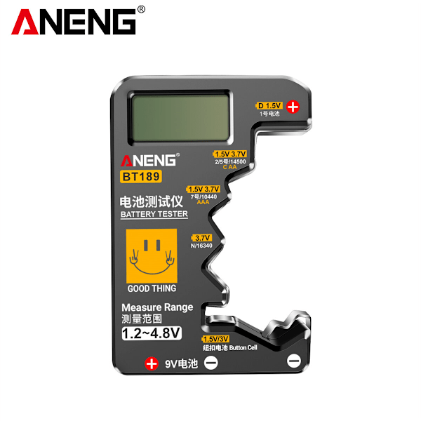 ANENG BT189 Digital Batteritestare LCD-Display AA AAA 9V 1.5V 3V Knappcellsbatteri Kapacitetskontroll Lastanalysator