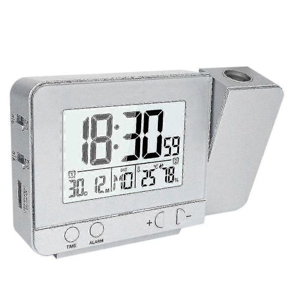 Projektionsväckarklocka för sovrum, Inomhustermometer, Hygrometer