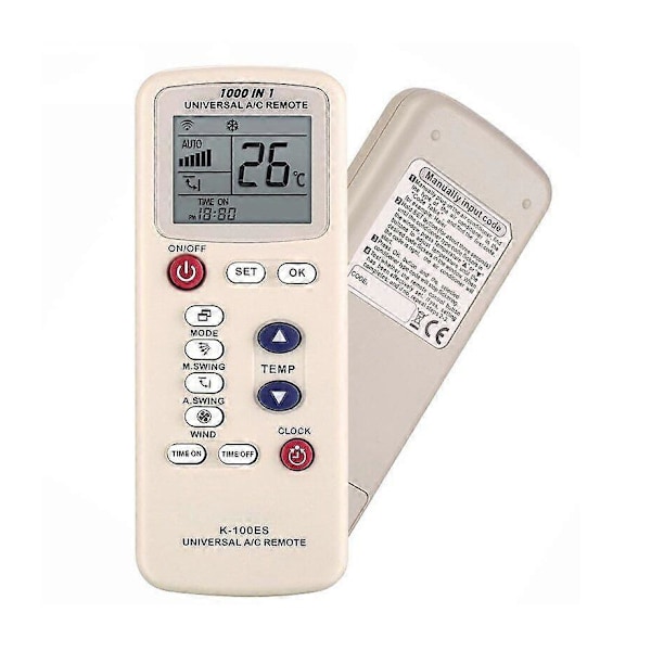 K-100ES Universell AC-fjärrkontroll 1000 i 1 för Haier LG PANASONIC Gree