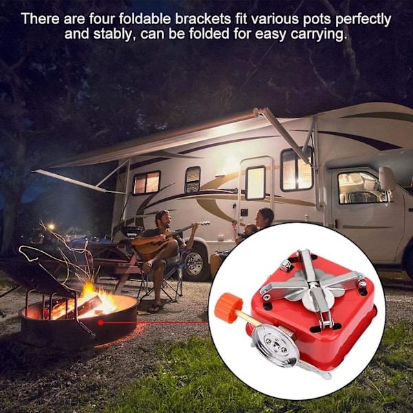 Camping Gasolkök - Mini Portabelt Utomhus Hopfällbart Metallkök, Köksadapter och Bärväska för Utomhuscamping, Vandring