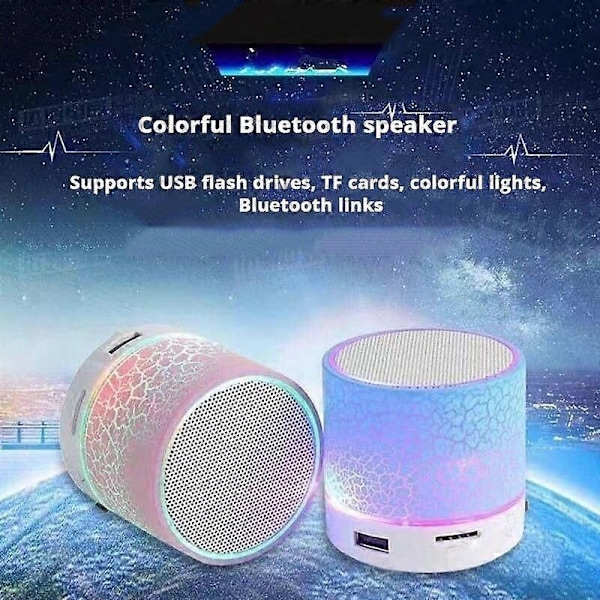 Bluetooth Mini Högtalare Trådlös Högtalare Färg LED TF-kort USB Subwoofer