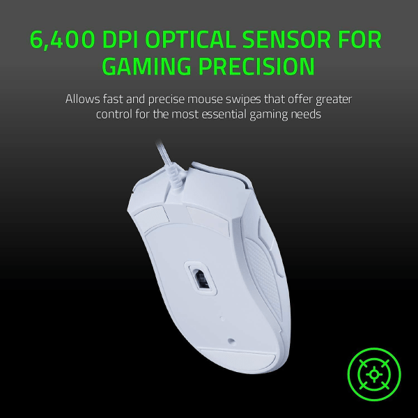 Gamingmus: 6400 Dpi optisk sensor - 5 program