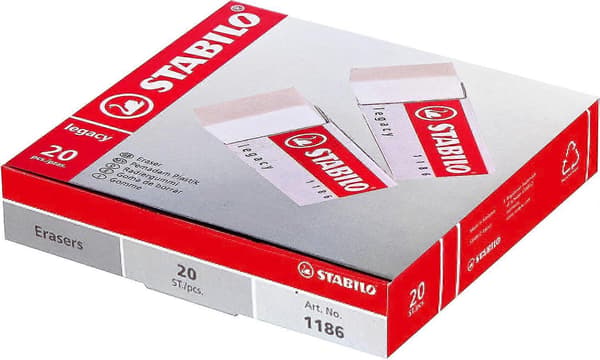 Suddgummi - STABILO Legacy 1186 - 3-pack - Vit