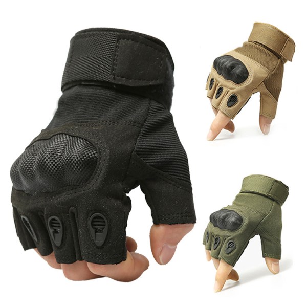 Taktiska handskar för utomhusträning för män, svart skal, pekskärm, för bergsklättring och cykling