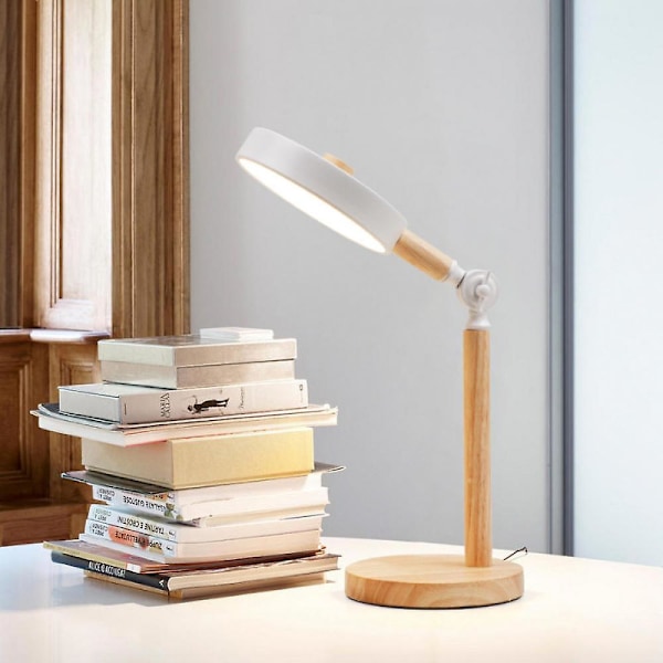 Modern LED Bordslampa Rund Huvud Knappkontroll Ögonskydd Mjukt Ljus Lämplig För Läsrum Och Studio Samt Vardagsrum (gul)