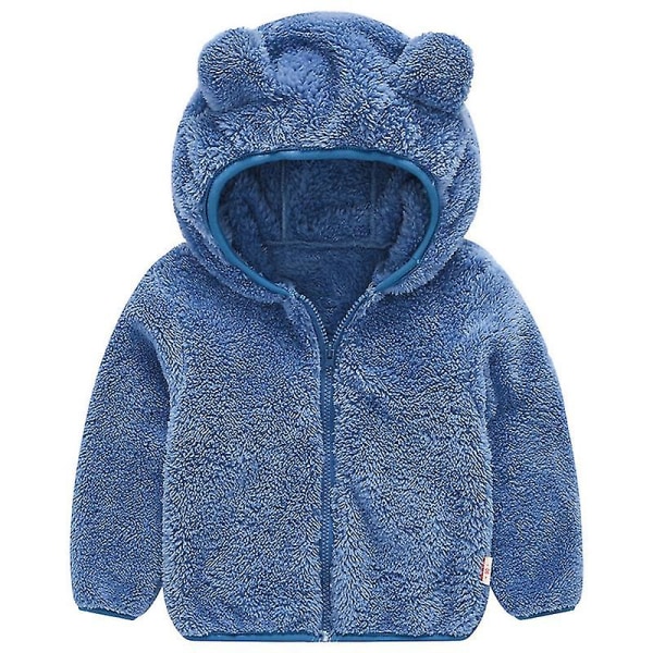 Baby Barn Pojkar Flickor Fleece Teddy Bear Hoodie Kappa Winter Warm Fl Blue 5-6 Years