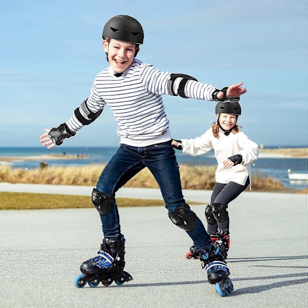 3-8 år Barn/Ungdom Knä- och Armbågsskydd Set, för Rullskridskor Skateboard Scooter Inlines Cykling, Svart