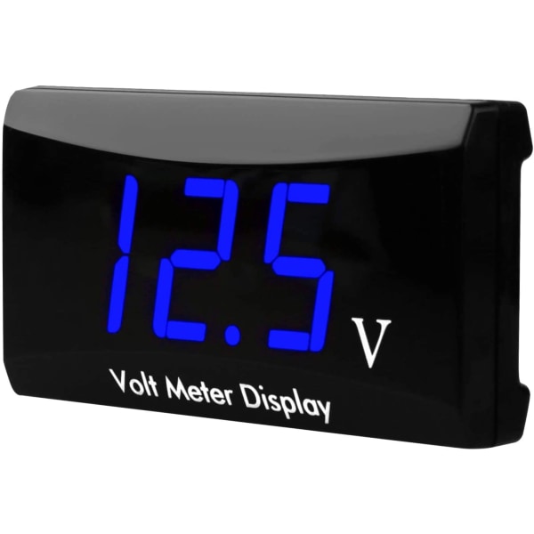 DC 12V bil digital voltmätare, vattentät display (blå)