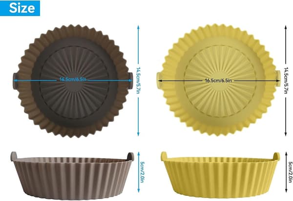 16,5 cm silikonkruka för airfryer, 2 par