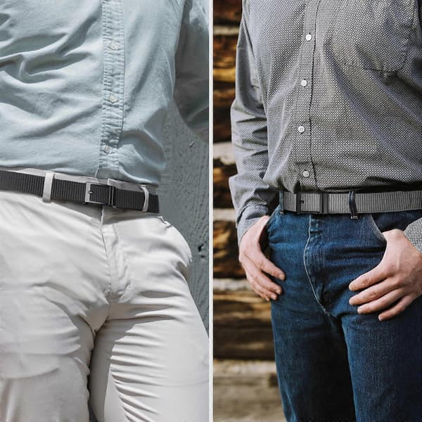 Herrmansbälte för Jeans, Arbetsbälte, Nylonbälte, grå