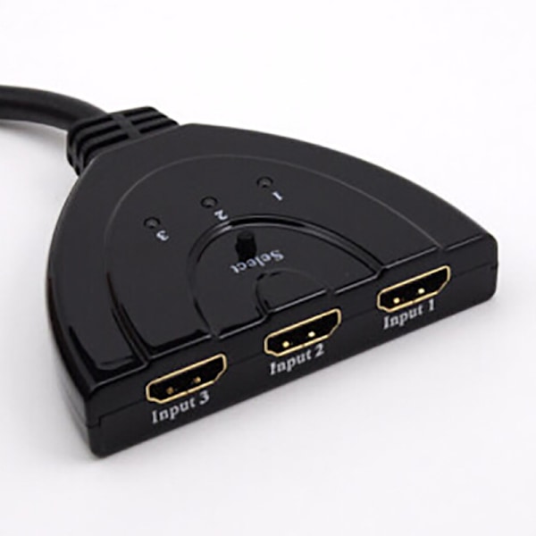 3-portars HDMI Splitter Kabel 1080p Multi Switch Switcher Splitter Väljare Hub Box