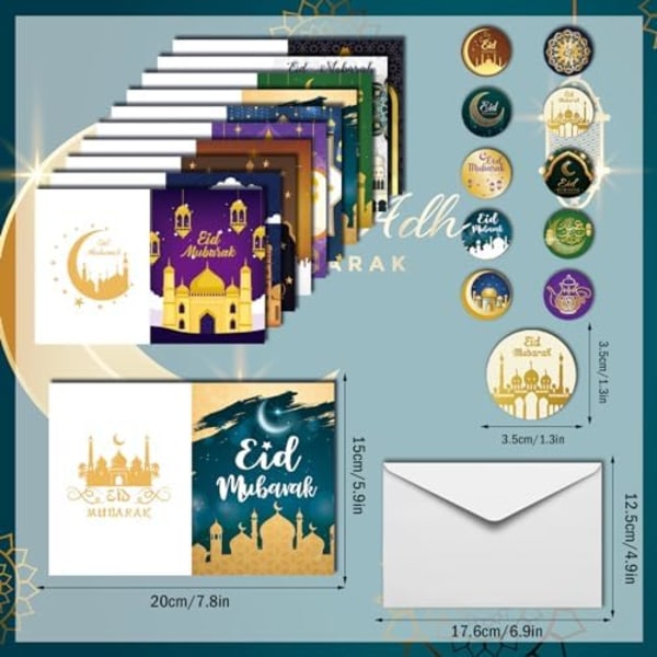 50-pack Eid Mubarak-kort, Islamiska Ramadan-kort Hälsning C