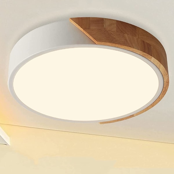 LED-taklampa, 24W moderna runda trä LED-taklampor