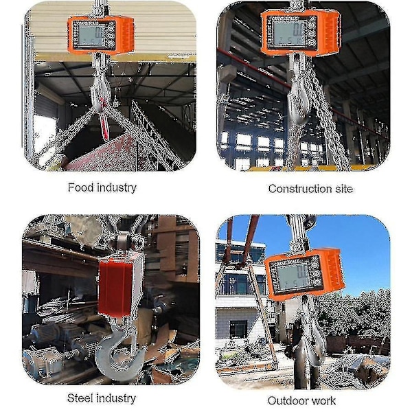 Digital Kranvåg 1000 kg/2204 lbs Portabel Kraftig Kranvåg LCD Bakgrundsbelysning Industriell Kran