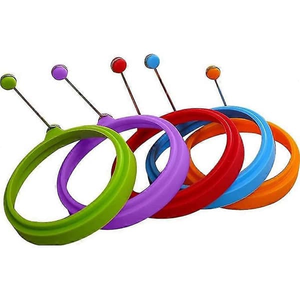 5-pack Silikon Non-Stick Äggring Rund Omelettform För Frukostlagning