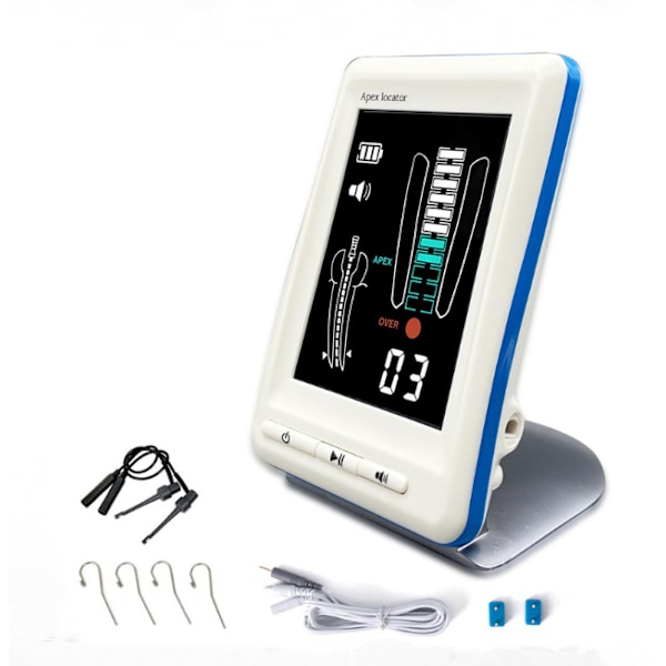 Dental Apex Locator LCD-skärm Rotkanal Mätinstrument Verktyg Kompatibla Med Tandläkare Tandvård EU-kontakt