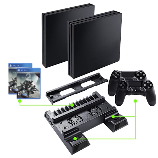 Kylställ för PS4 Pro/Slim/PS4 Kontroll Laddningsstation