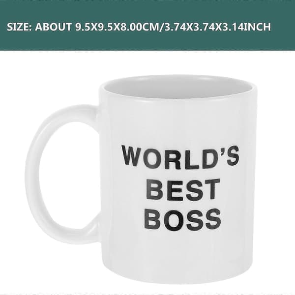 350ml Keramisk Mugg Dunder Mifflin Världens Bästa Chef Vattenkopp Personlighet Kontor Kaffekopp (Vit)