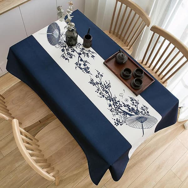 Bordsduk, elegant tryckt bordsduk, spilltålig bordsduk i polyestertyg, rektangulär bordsduk för matsal, kök, heminredning (78 tum)