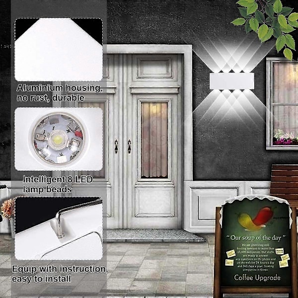 Modern LED taklampa vattentät aluminium vägglampa inomhus utomhus korridor gång 8w svart