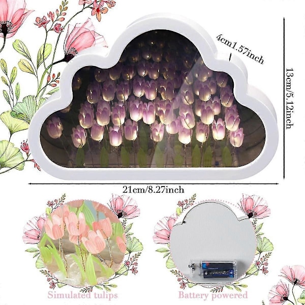 2 set Molnspegel Tulpanlampa Handgjord Gör-det-själv Tulpan Nattlampa Simuleringsblommor Lampor Rumsdekoration