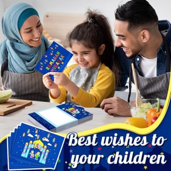 Janlaugh 50 st Eid Mubarak presentkort Ramadan Mubarak kuvert