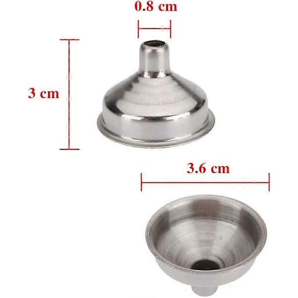 Fickplunta Tratt 8mm 8-pack för Vinflaskor Vattenflaskor Påfyllare Rostfritt Stål