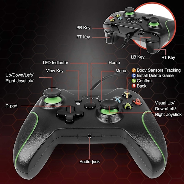 Trådbunden Handkontroll One Dual Vibration USB Trådbunden Spelkontroll Gamepad