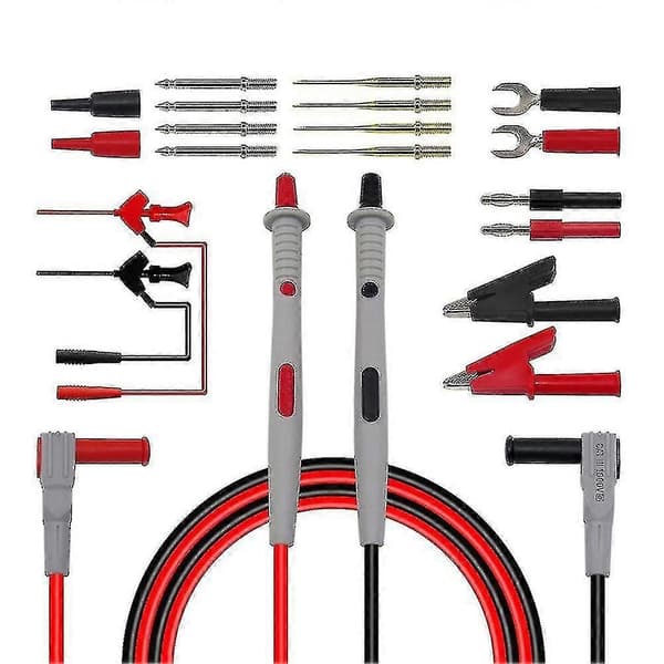 Elektrisk Multimeter Testset med Krokodilklämmor Testkrok Testprober Professionell Kit Mimenor